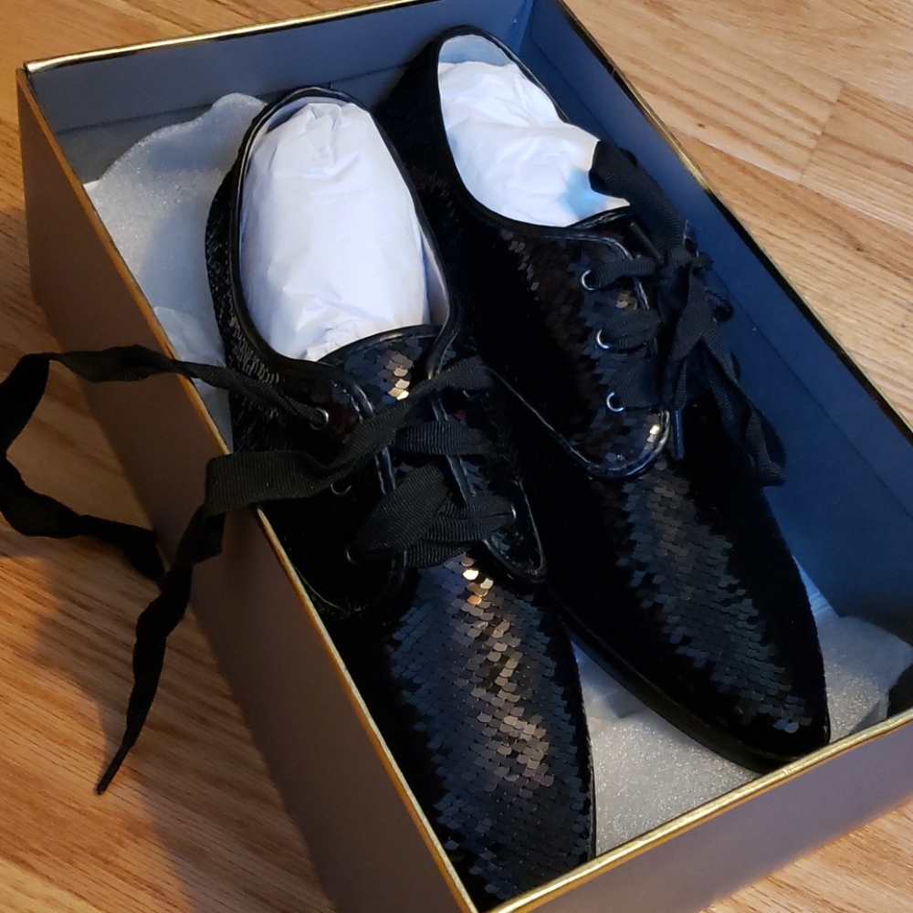 Black Glitter Oxfords